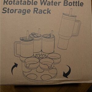 Water Bottle Organizer 360 Decree Rotation Cup Holder 6 Storage Rack Stand